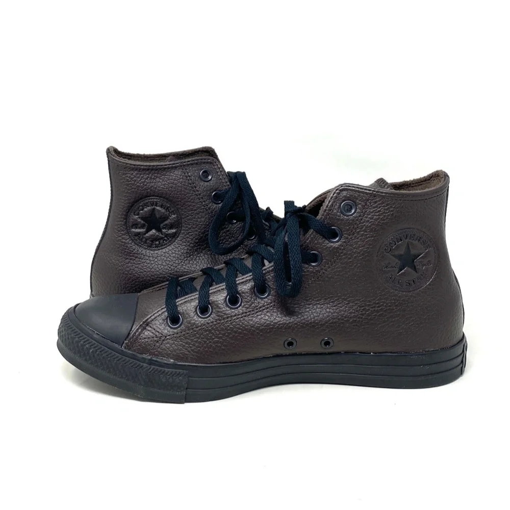 Converse Chuck Taylor Shoes High Top Leather Brown Men’s Size Sneakers 172012C - Picture 3 of 9